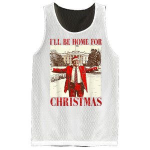 Ill Be Home For Christmas Santa Trump Funny Holiday Mesh Reversible Basketball Jersey Tank