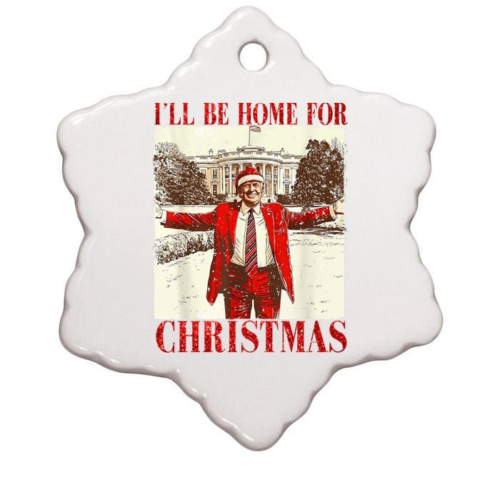 Ill Be Home For Christmas Santa Trump Funny Holiday Ceramic Star Ornament