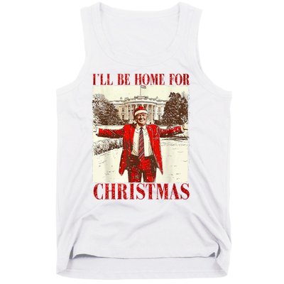 Ill Be Home For Christmas Santa Trump Funny Holiday Tank Top