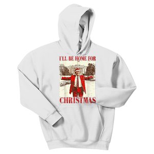 Ill Be Home For Christmas Santa Trump Funny Holiday Kids Hoodie