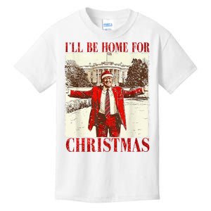 Ill Be Home For Christmas Santa Trump Funny Holiday Kids T-Shirt