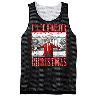 Ill Be Home For Christmas Santa Funny Trump Xmas Pajamas Mesh Reversible Basketball Jersey Tank