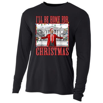 Ill Be Home For Christmas Santa Funny Trump Xmas Pajamas Cooling Performance Long Sleeve Crew