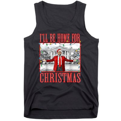 Ill Be Home For Christmas Santa Funny Trump Xmas Pajamas Tank Top