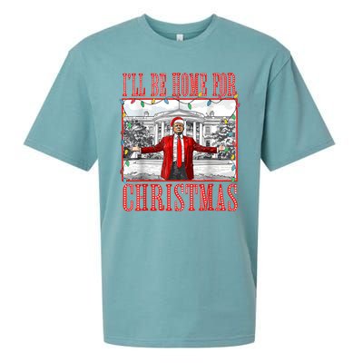 Ill Be Home For Christmas Santa Funny Trump Xmas Pajamas Sueded Cloud Jersey T-Shirt