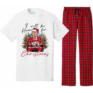 ILl Be Home For Christmas Funny Santa Trump Xmas Pajamas Pajama Set