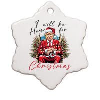 ILl Be Home For Christmas Funny Santa Trump Xmas Pajamas Ceramic Star Ornament