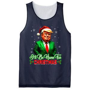 ILl Be Home For Christmas Funny Santa Claus Trump 2024 Mesh Reversible Basketball Jersey Tank