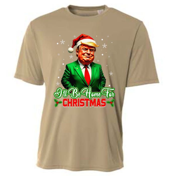 ILl Be Home For Christmas Funny Santa Claus Trump 2024 Cooling Performance Crew T-Shirt