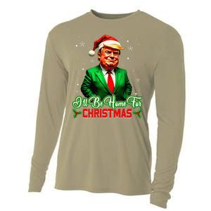 ILl Be Home For Christmas Funny Santa Claus Trump 2024 Cooling Performance Long Sleeve Crew