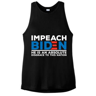 Impeach Biden He Is An Absolute Disgrace To This Nation Ladies PosiCharge Tri-Blend Wicking Tank