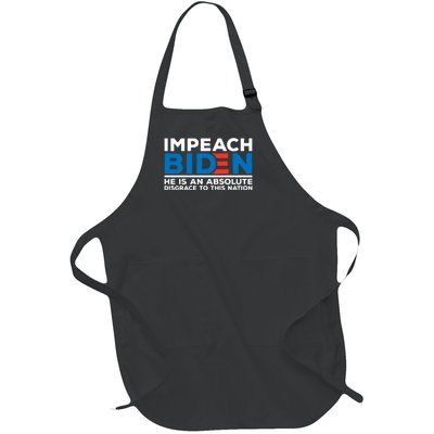 Impeach Biden He Is An Absolute Disgrace To This Nation Full-Length Apron With Pockets