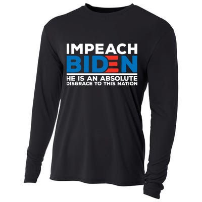 Impeach Biden He Is An Absolute Disgrace To This Nation Cooling Performance Long Sleeve Crew