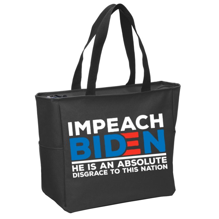 Impeach Biden He Is An Absolute Disgrace To This Nation Zip Tote Bag