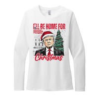 ILl Be Home For Christmas Funny Santa Trump Xmas Pajamas Womens CVC Long Sleeve Shirt