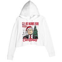 ILl Be Home For Christmas Funny Santa Trump Xmas Pajamas Crop Fleece Hoodie