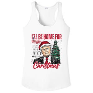 ILl Be Home For Christmas Funny Santa Trump Xmas Pajamas Ladies PosiCharge Competitor Racerback Tank