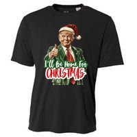 ILl Be Home For Christmas Funny Santa Claus Trump 2024 Gift Cooling Performance Crew T-Shirt