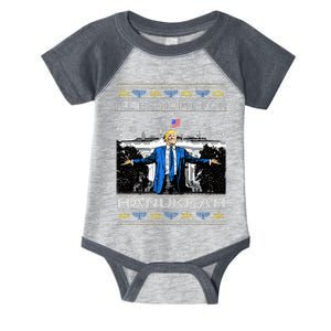 ILl Be Home For Hanukkah Funny Trump Christmas Ugly Infant Baby Jersey Bodysuit