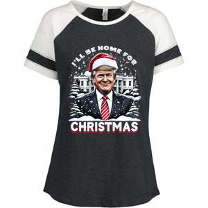 I’Ll Be Home For Christmas Trump Xmas Funny 2024 Gift Enza Ladies Jersey Colorblock Tee