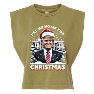 I’Ll Be Home For Christmas Trump Xmas Funny 2024 Gift Garment-Dyed Women's Muscle Tee