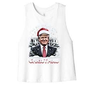 I’Ll Be Home For Christmas Trump Xmas Funny 2024 Gift Women's Racerback Cropped Tank