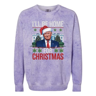 Ill Be Home For Christmas Funny Trump Ugly Christmas Colorblast Crewneck Sweatshirt