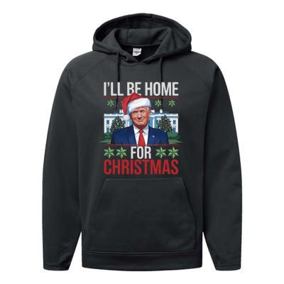 Ill Be Home For Christmas Funny Trump Ugly Christmas Performance Fleece Hoodie