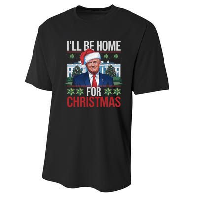 Ill Be Home For Christmas Funny Trump Ugly Christmas Performance Sprint T-Shirt