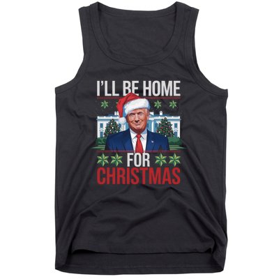 Ill Be Home For Christmas Funny Trump Ugly Christmas Tank Top