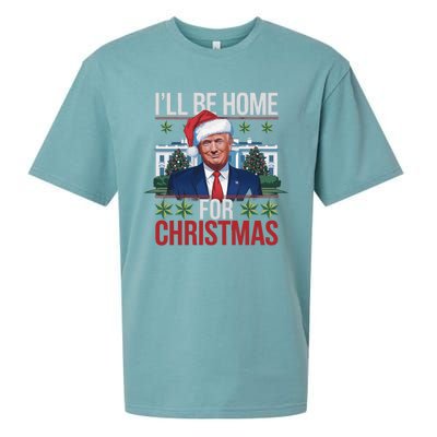 Ill Be Home For Christmas Funny Trump Ugly Christmas Sueded Cloud Jersey T-Shirt