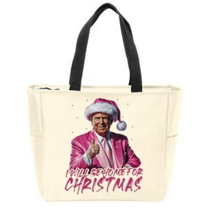 ILl Be Home For Christmas Funny Santa Trump Xmas Pajamas Zip Tote Bag