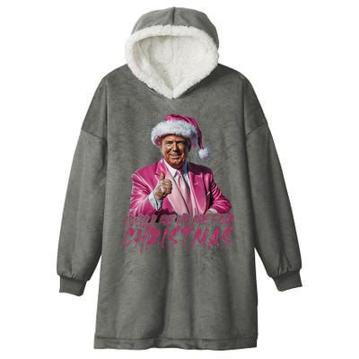 ILl Be Home For Christmas Funny Santa Trump Xmas Pajamas Hooded Wearable Blanket