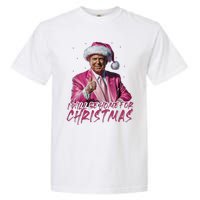 ILl Be Home For Christmas Funny Santa Trump Xmas Pajamas Garment-Dyed Heavyweight T-Shirt