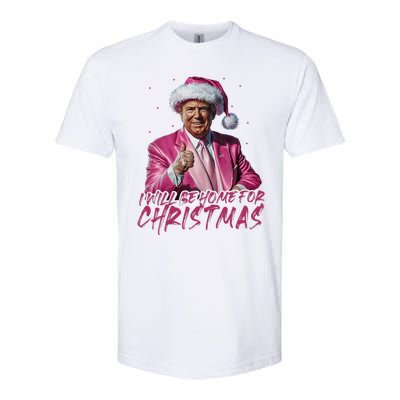 ILl Be Home For Christmas Funny Santa Trump Xmas Pajamas Softstyle CVC T-Shirt