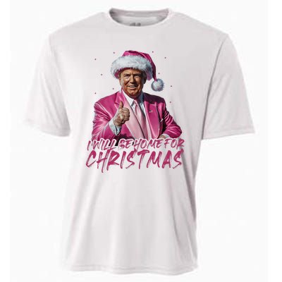 ILl Be Home For Christmas Funny Santa Trump Xmas Pajamas Cooling Performance Crew T-Shirt