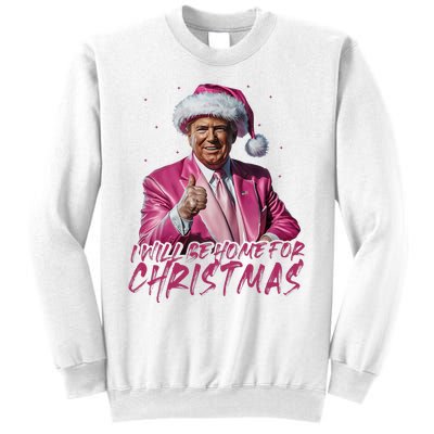 ILl Be Home For Christmas Funny Santa Trump Xmas Pajamas Sweatshirt