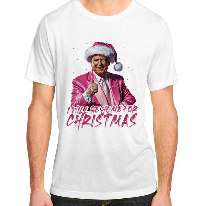 ILl Be Home For Christmas Funny Santa Trump Xmas Pajamas Adult ChromaSoft Performance T-Shirt