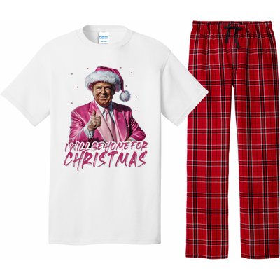 ILl Be Home For Christmas Funny Santa Trump Xmas Pajamas Pajama Set