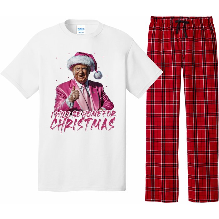 ILl Be Home For Christmas Funny Santa Trump Xmas Pajamas Pajama Set