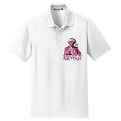 ILl Be Home For Christmas Funny Santa Trump Xmas Pajamas Dry Zone Grid Polo