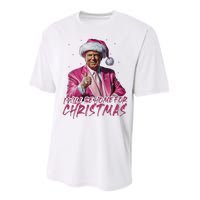 ILl Be Home For Christmas Funny Santa Trump Xmas Pajamas Performance Sprint T-Shirt