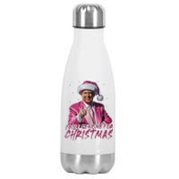 ILl Be Home For Christmas Funny Santa Trump Xmas Pajamas Stainless Steel Insulated Water Bottle