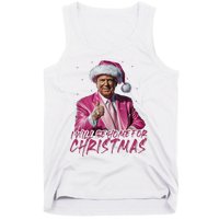 ILl Be Home For Christmas Funny Santa Trump Xmas Pajamas Tank Top