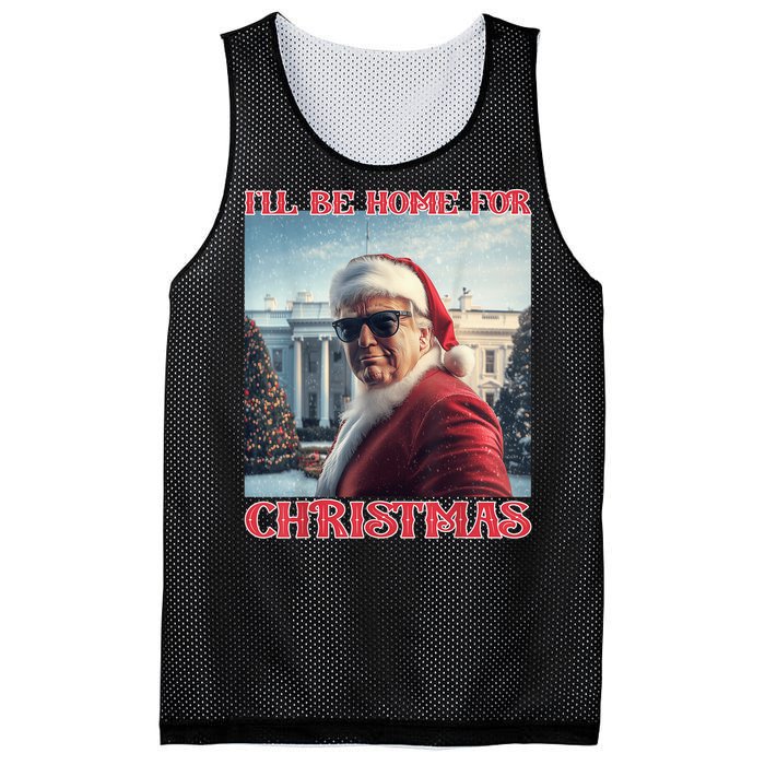 ILl Be Home For Christmas Trump Santa Selfie White House Mesh Reversible Basketball Jersey Tank