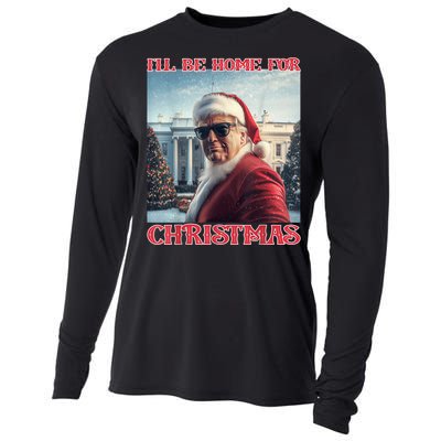 ILl Be Home For Christmas Trump Santa Selfie White House Cooling Performance Long Sleeve Crew