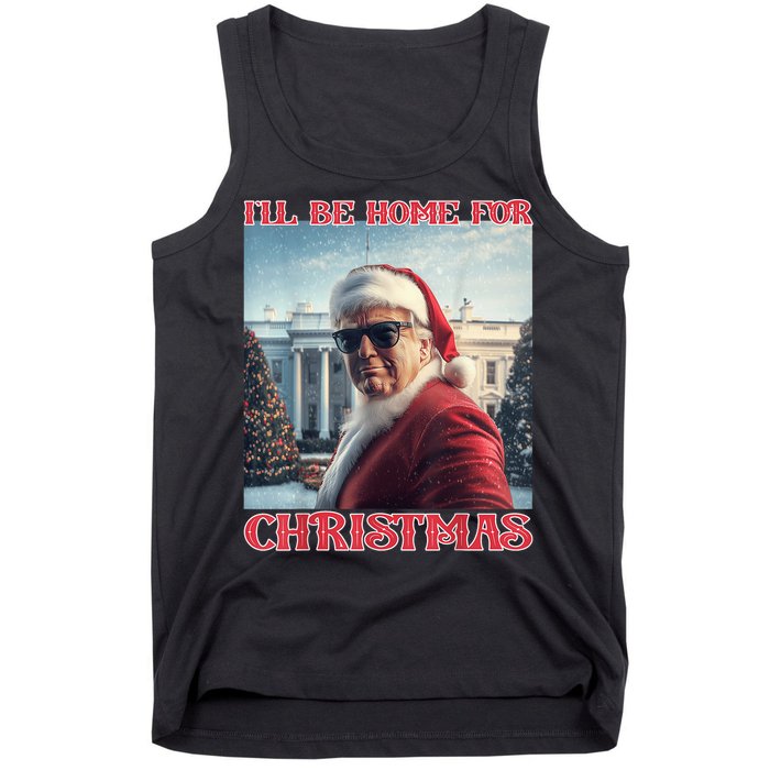 ILl Be Home For Christmas Trump Santa Selfie White House Tank Top