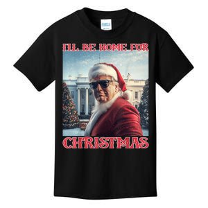 ILl Be Home For Christmas Trump Santa Selfie White House Kids T-Shirt