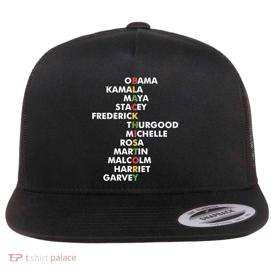 Important Black History Leaders Celebrate Black History Flat Bill Trucker Hat