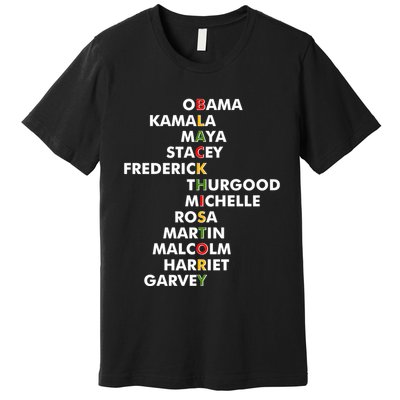 Important Black History Leaders Celebrate Black History Premium T-Shirt